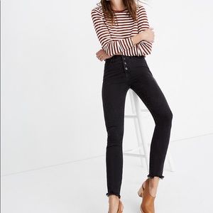 Madewell High Rise Skinny Jeans Button Front/Raw